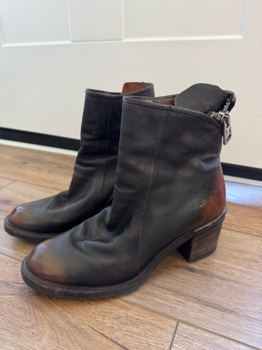 Women's Distressed Whiskey A.S. 98 Jase Leather Ankle Boots